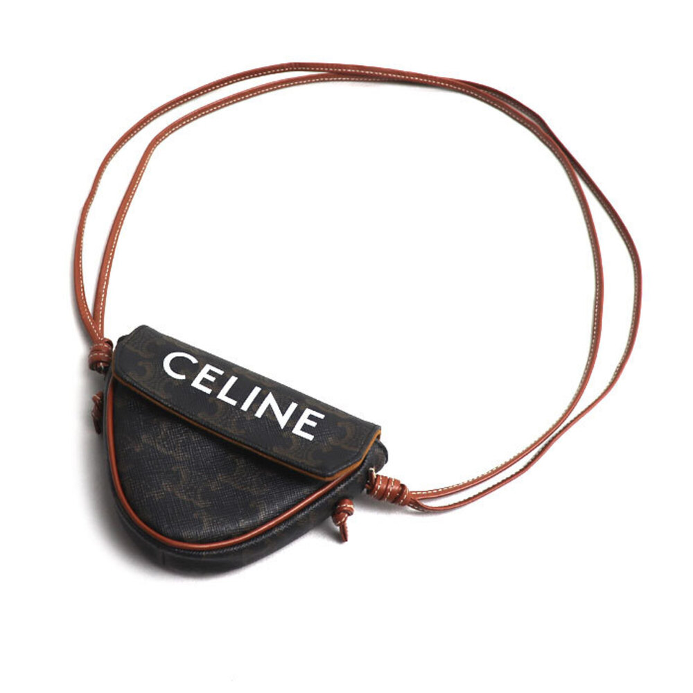 CELINE Triomphe Triangle Shoulder Bag, Brown Tan, 10I192DM5, Women's